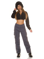 Sexy Highwaist Cargo Pants "graphit"