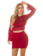 Sexy longsleeve Lace Crop Top with Cups