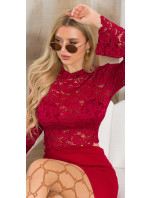 Sexy longsleeve Lace Crop Top with Cups