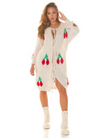 Sexy long knitted Cardigan "Cherry" to tie