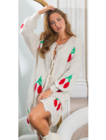 Sexy long knitted Cardigan "Cherry" to tie