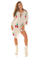 Sexy long knitted Cardigan "Cherry" to tie