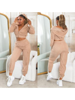 Sexy 2Piece Cord Set - Jogger + Crop Hoodie-Jacket