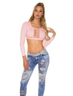 Sexy KouCla long sleeve Crop shirt with cut model 19589616 - Style fashion