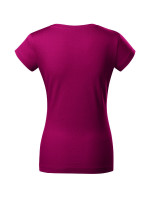 Fit V-neck tričko dámské fuchsia red