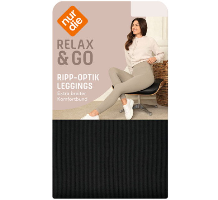 Dámské módní legíny NUR DIE RIPP-OPTIK LEGGINGS - NUR DIE - černá