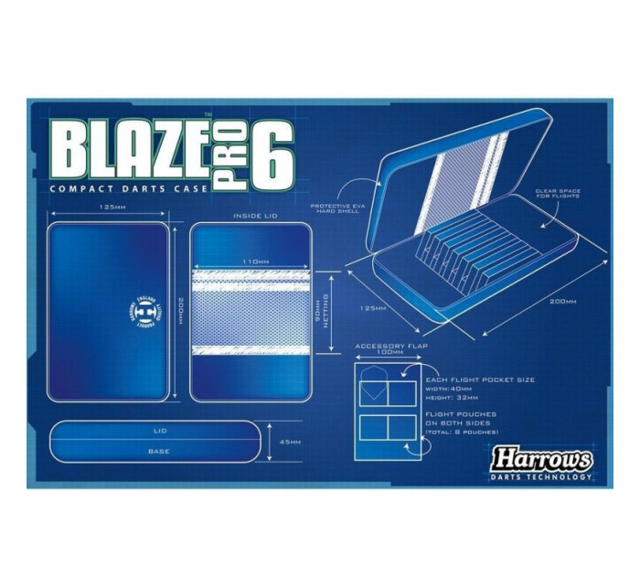 Pouzdro na šipky Harrows Blaze Pro 6 BLAZEPRO6