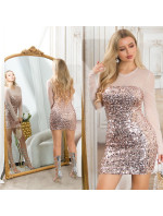 Sexy Koucla longsleeve Mesh Minidress with sequins