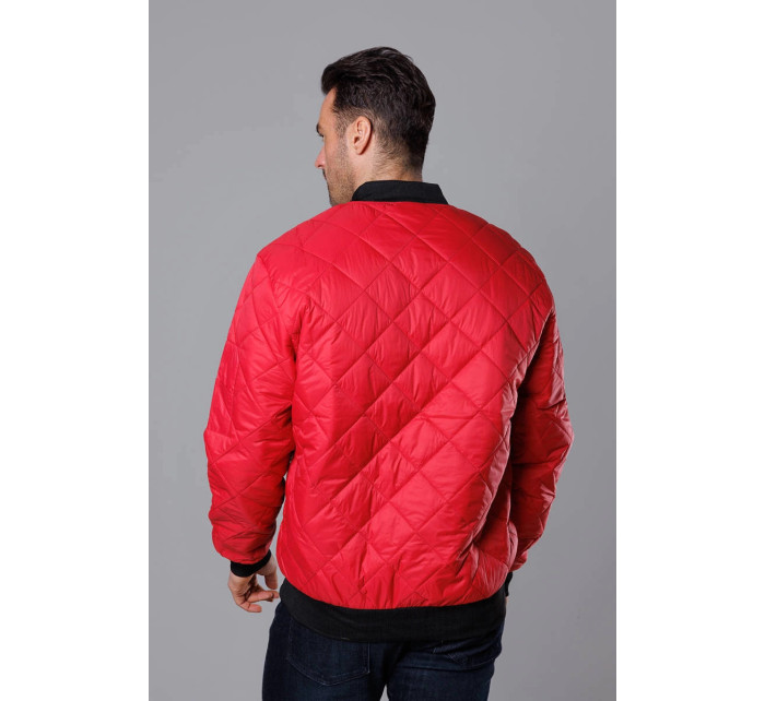 Červená prošívaná pánská bunda typu "bomber" model 18344874 - J.STYLE