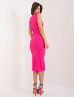 Fuchsiové bodycon midi šaty