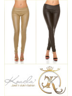 Sexy KouCla leather look trousers with decor seams