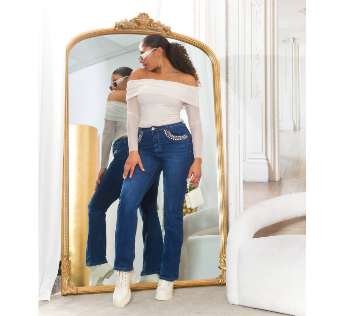 Sexy Highwaist Bootcut Jeans with glitter details