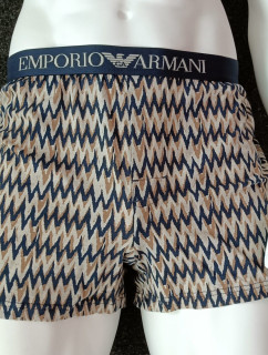 Pánské trenýrky 112072 4R504 18855 hnědé se vzorem - Emporio Armani