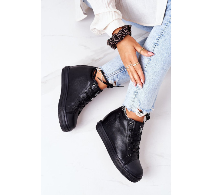 Leather Wedge Sneakers Big Star EE274127 Black