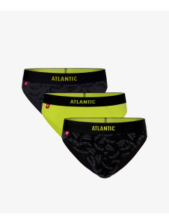 Pánské sportovní slipy ATLANTIC 3-PACK - grafit, tmavá limetka, černá