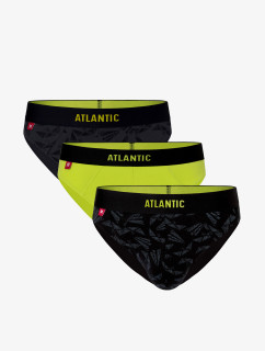 Pánské sportovní slipy ATLANTIC 3-PACK - grafit, tmavá limetka, černá