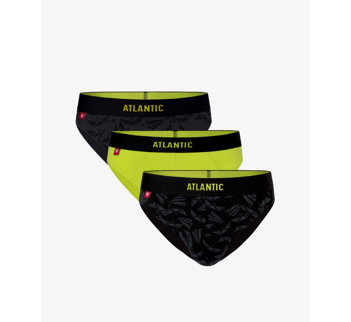 Pánské sportovní slipy ATLANTIC 3-PACK - grafit, tmavá limetka, černá