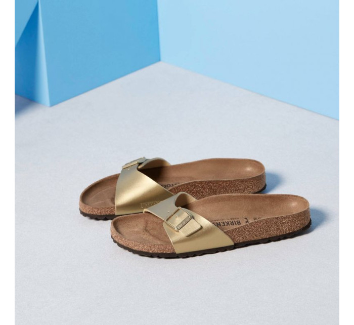 Dámské žabky Birkenstock Madrid Birko-Flor Gold regular wide (1016106) dámské