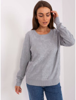 Klasický šedý svetr s dlouhými rukávy