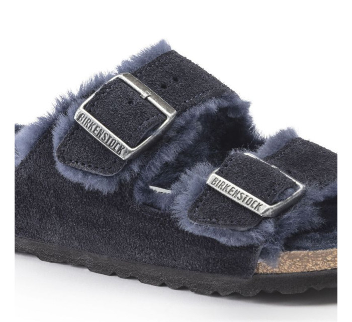 Birkenstock Arizona VL Shearling Midnight zateplené žabky semišová kůže široké regular (1020592)