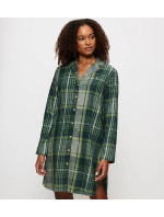 Dámská noční košile Boyfriend NDW X Checks - GREEN - zelená 0031 - TRIUMPH