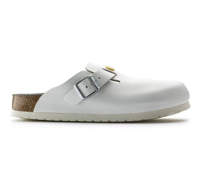 Birkenstock women's clogs Boston ESD White natural leather medical flip-flops narrow narrow (0061378) dámské