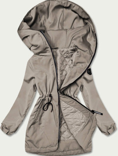 Dámská bunda parka v olivové barvě s kapucí model 18013406 - S'WEST