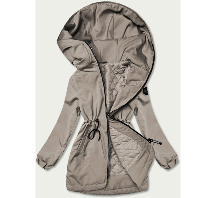 Dámská bunda parka v olivové barvě s kapucí model 18013406 - S'WEST