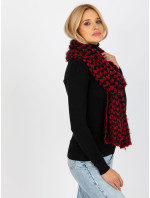 Černočervená dámská pletená šála
