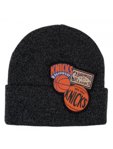 Pánská / junior čepice New York NBA Logo HCFK4341 Tmavě šedá s černou vzor oranžová - Mitchell & Ness