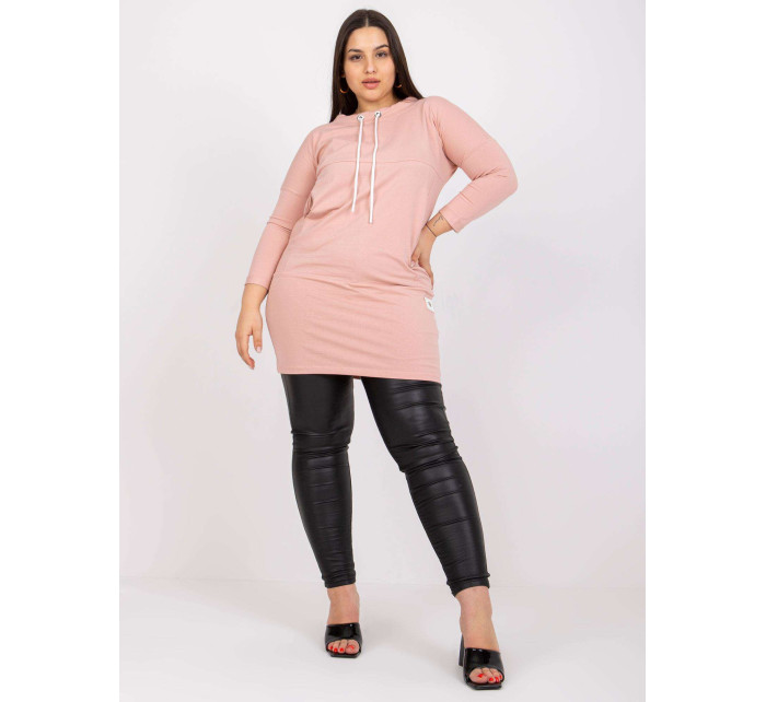 Bronzová žerzejová tunika plus size basic Jana