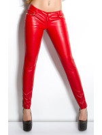 Sexy KouCla leatherlook-pants with studs on pocket