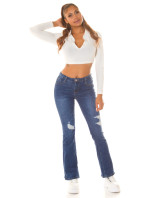 Sexy Highwaist Wide Leg Jeans in Used Look