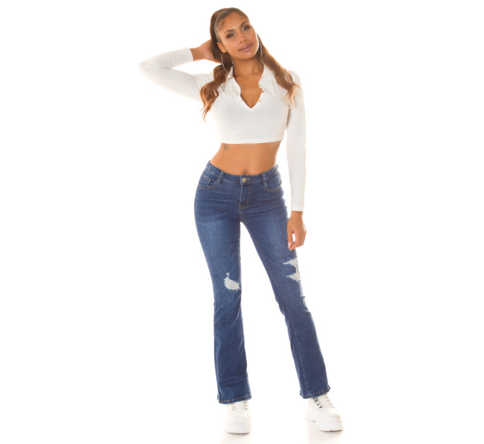 Sexy Highwaist Wide Leg Jeans in model 19636349 Look - Style fashion