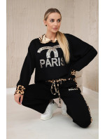 Set Paris Sweatshirt + model 20507461 černý - K-Fashion