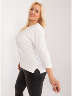 Halenka Ecru plus size s ozdobným nápisem