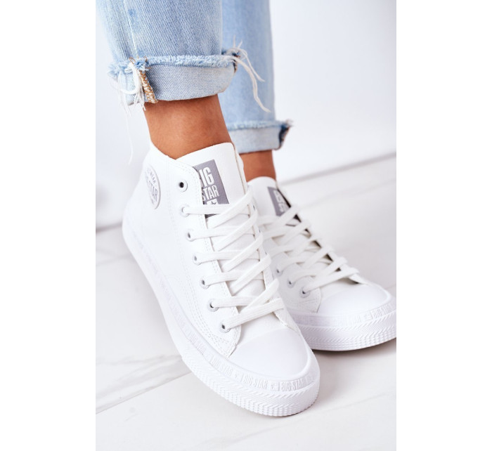 Women's Leather High Sneakers Big Star GG274016 White