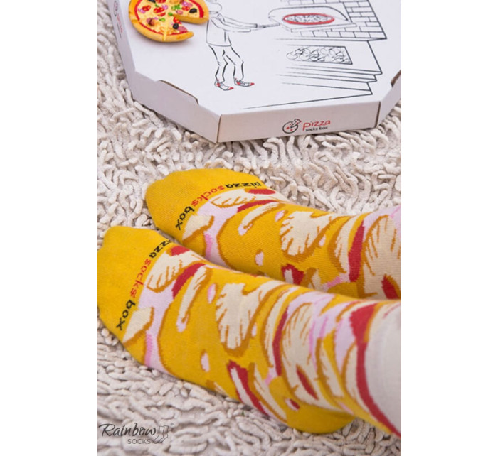 Rainbow Socks Pizza 4 páry Havajská Pepperoni Capricciosa