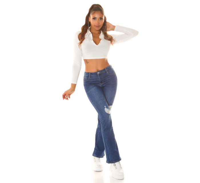 Sexy Highwaist Wide Leg Jeans in Used Look