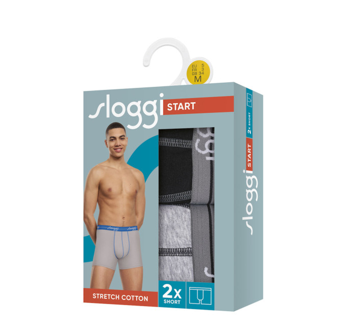 Pánské boxerky Start Short C2P box - GRAY - šedé M013 - SLOGGI