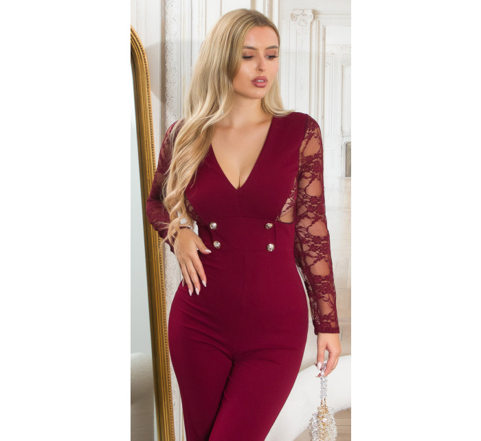 Sexy Koucla Musthave Wide-Leg Overall with Lace