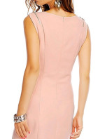 Společenské šaty značkové střih s ozdobnými zipy na ramenou růžové Růžová / XL model 15042793 - J&#38;J