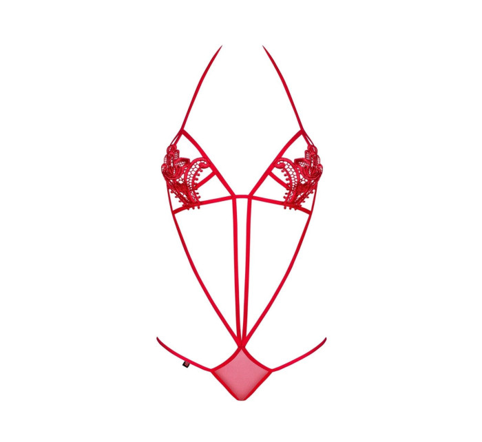 Dámské erotické body Luiza teddy red - OBSESSIVE