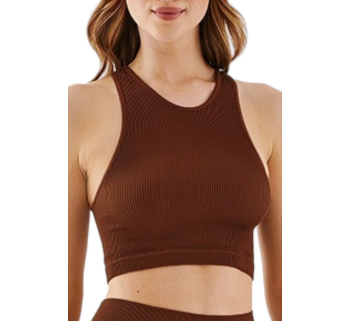 Bezešvá podprsenka Top Halter Rib mocca