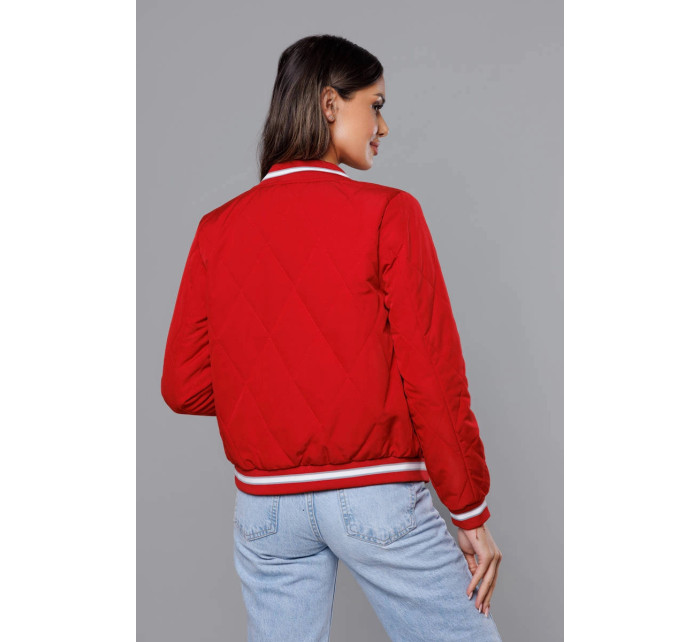 Tmavě červená dámská bunda typu bomber model 18172039 - J.STYLE