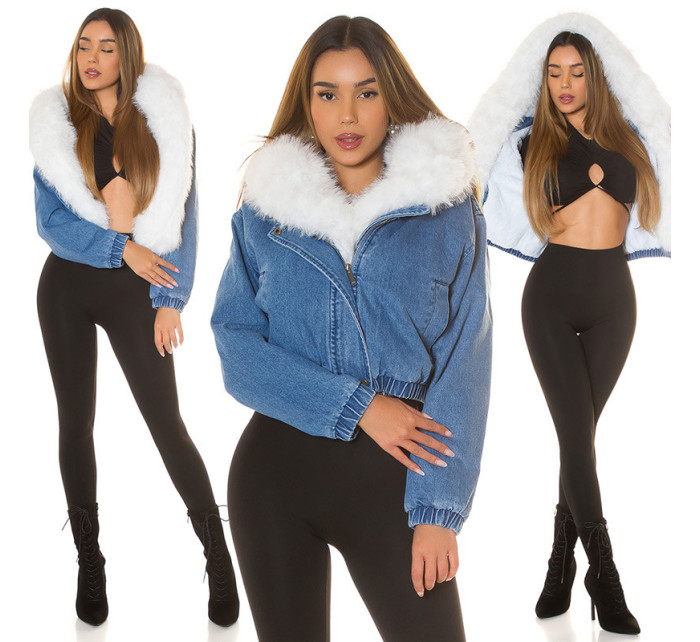 Sexy Winter Jacket in Jeans Look with faux model 20559165 - Style fashion