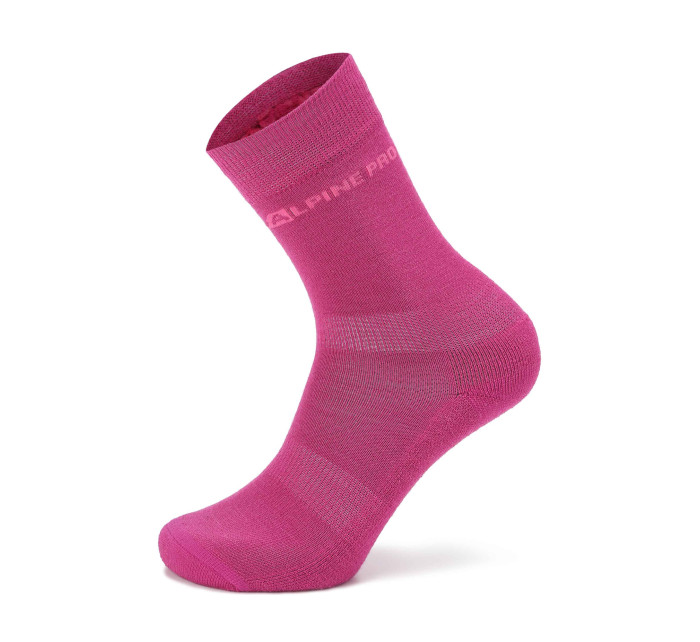 Unisex ponožky z merino vlny ALPINE PRO KLAMO fuchsia red