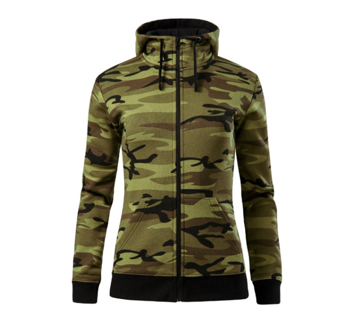 Camo Zipper mikina dámská camouflage green