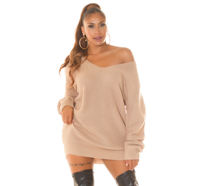 Sexy oversized model 19635648 knit sweater / dress - Style fashion