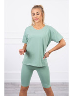 Komplet top+legginsy ciemny miętowy